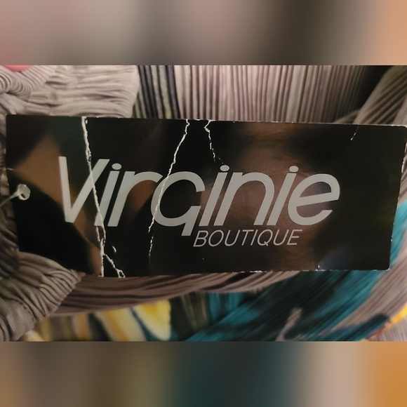 Vintage Euro Virginie Paris France Accordian Micro Pleats Floral Dress NWT - Picture 12 of 15